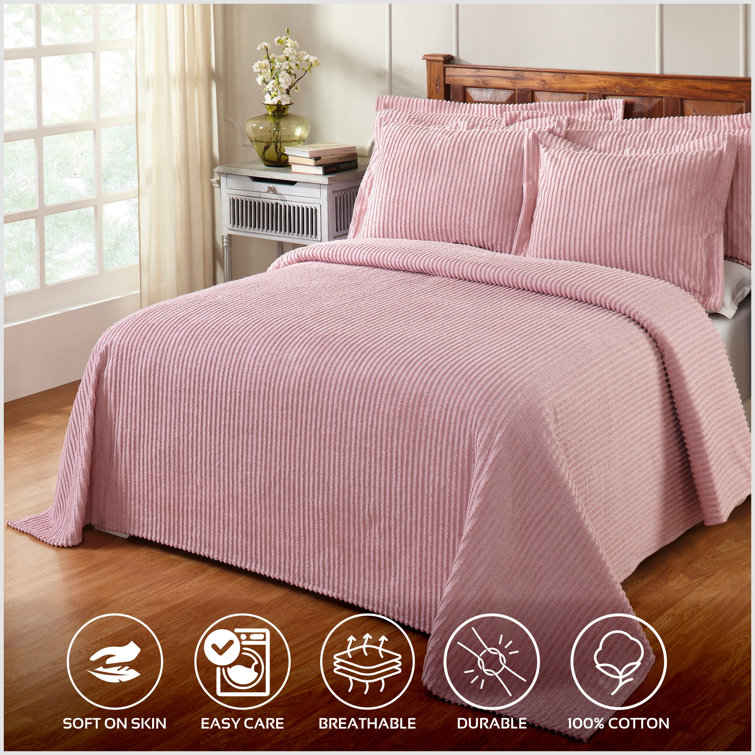 Julian Collection Twin Gray Cotton Bedspread Coverlet