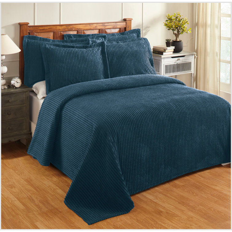 Julian Collection Twin Gray Cotton Bedspread Coverlet