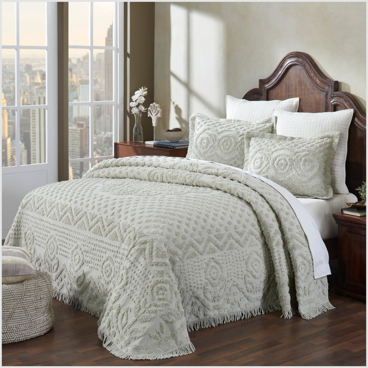 Sage Serenity 100% Cotton Full Bedspread Set