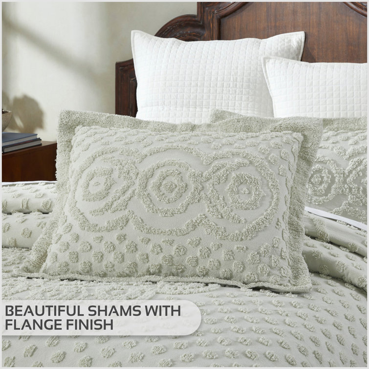 Sage Serenity 100% Cotton Full Bedspread Set
