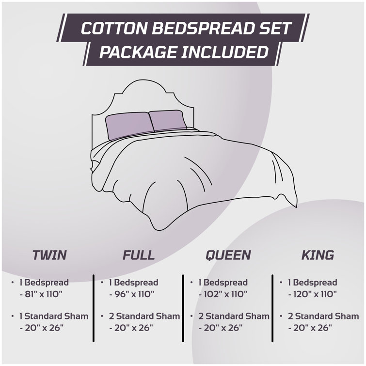 Ivory Elegance Full Cotton Bedspread and Sham Set
