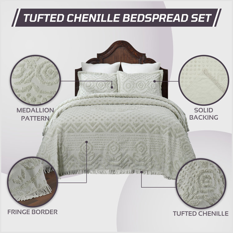 Sage Serenity 100% Cotton Full Bedspread Set