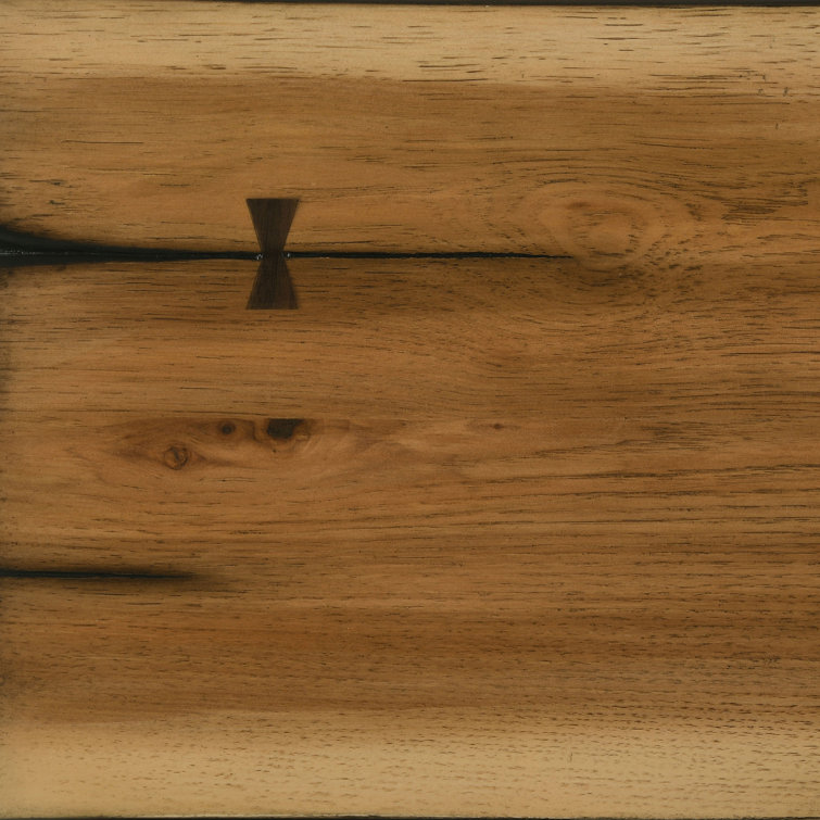 Natural Honey and Black Reclaimed Wood Rectangular Dining Table