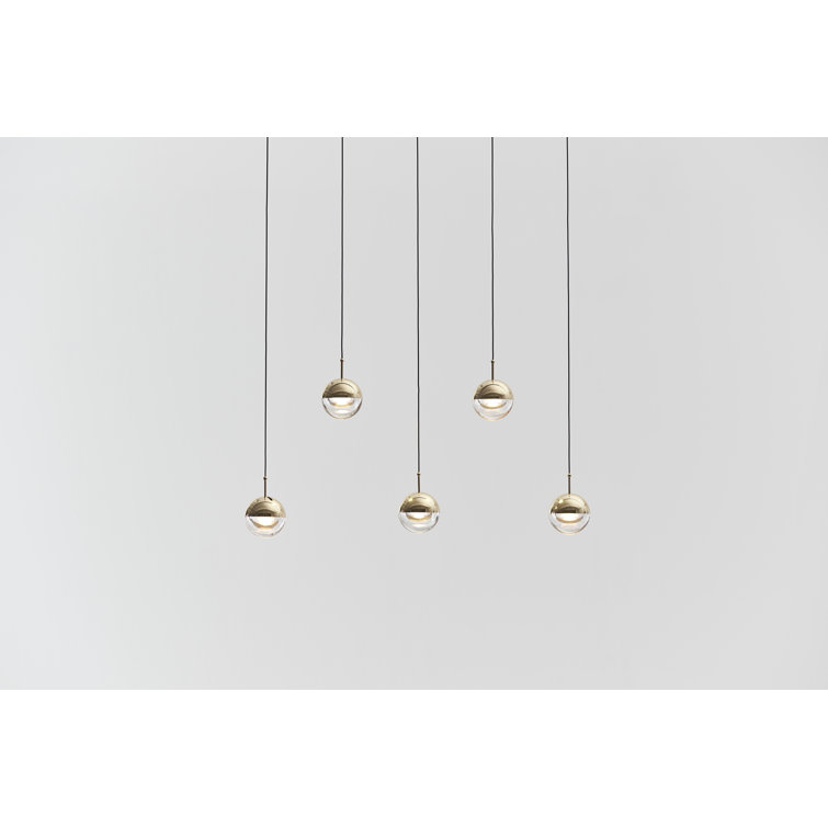 Dora Chic Brass & Glass Linear LED Pendant Light