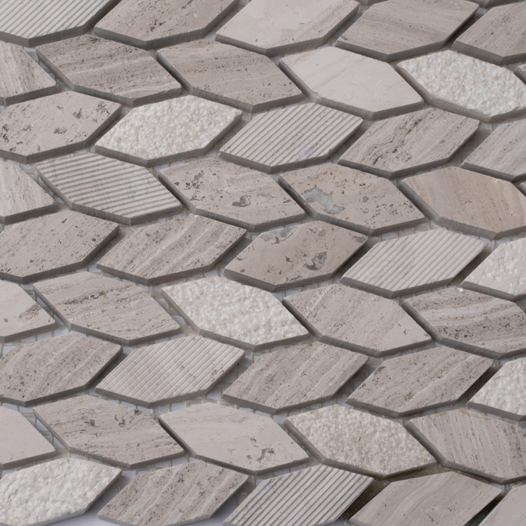 Wooden Gray Leaf Polished Marble Mosaic Wall and Floor Tile