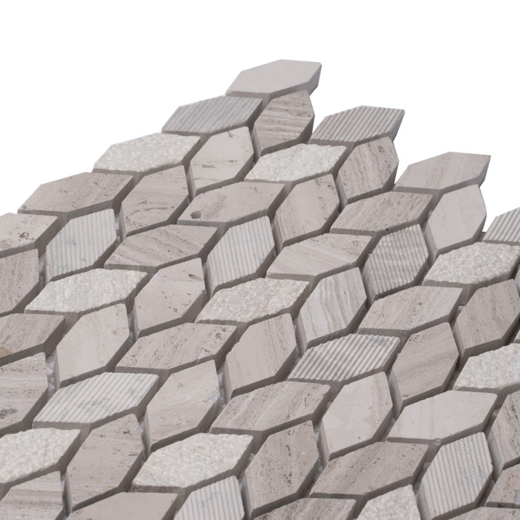 Wooden Gray Leaf Polished Marble Mosaic Wall and Floor Tile