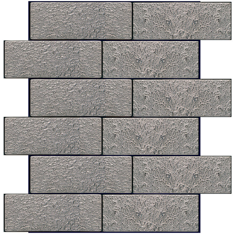 2" x 8" Black Metallic Glass Subway Wall & Floor Tile
