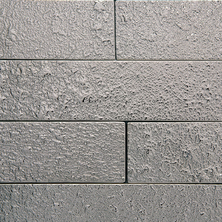 2" x 8" Black Metallic Glass Subway Wall & Floor Tile
