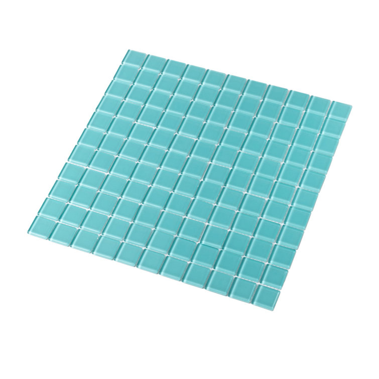Sky Blue Polished Glass Mosaic Tile for Kitchen and Bathroom
