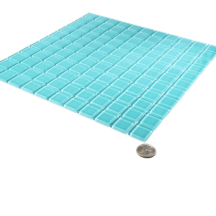 Sky Blue Polished Glass Mosaic Tile for Kitchen and Bathroom