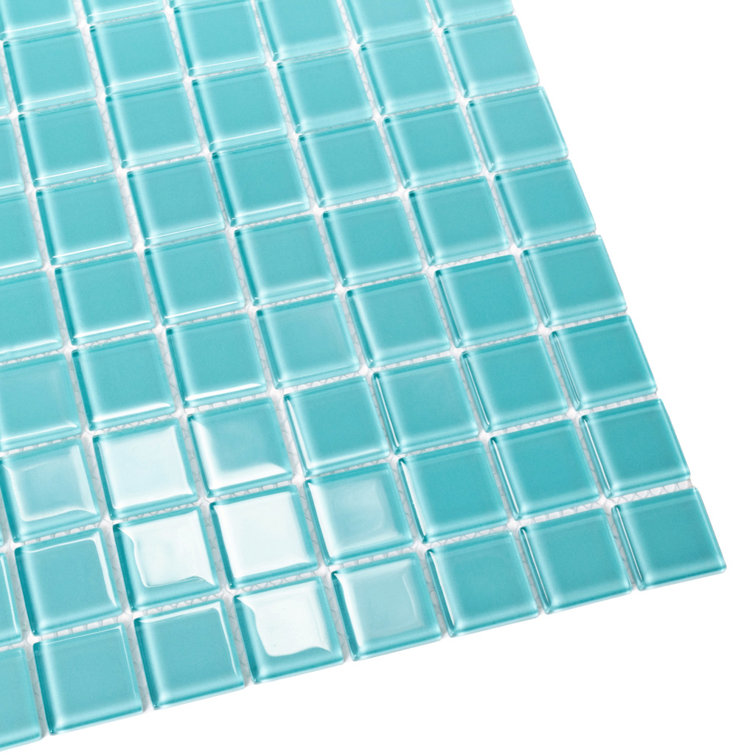 Sky Blue Polished Glass Mosaic Tile for Kitchen and Bathroom