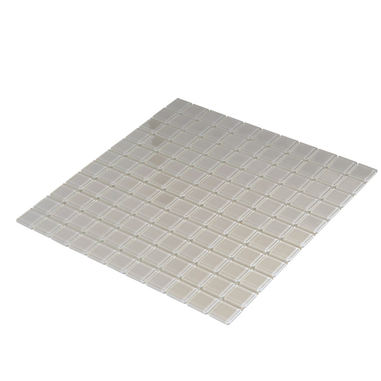 Light Gray Polished Glass Mosaic Tile for Kitchen and Bathroom