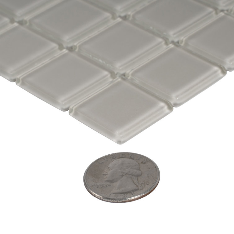 Light Gray Polished Glass Mosaic Tile for Kitchen and Bathroom