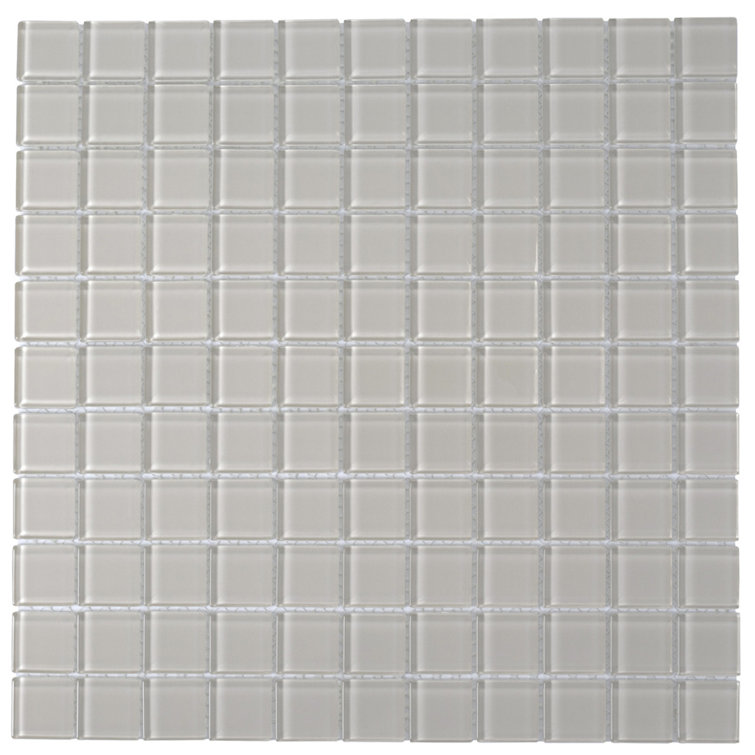 Light Gray Polished Glass Mosaic Tile for Kitchen and Bathroom
