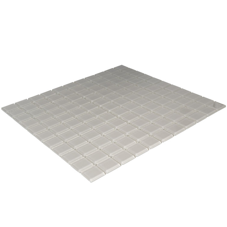 Light Gray Polished Glass Mosaic Tile for Kitchen and Bathroom