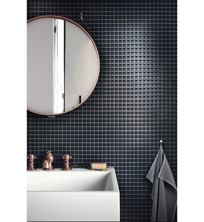 Black Polished Glass Mosaic Tile for Kitchen and Bathroom