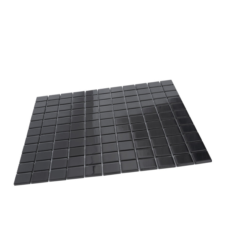 Black Polished Glass Mosaic Tile for Kitchen and Bathroom