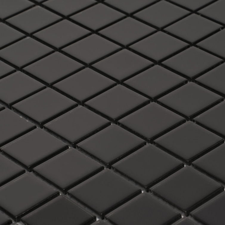 Black Polished Glass Mosaic Tile for Kitchen and Bathroom