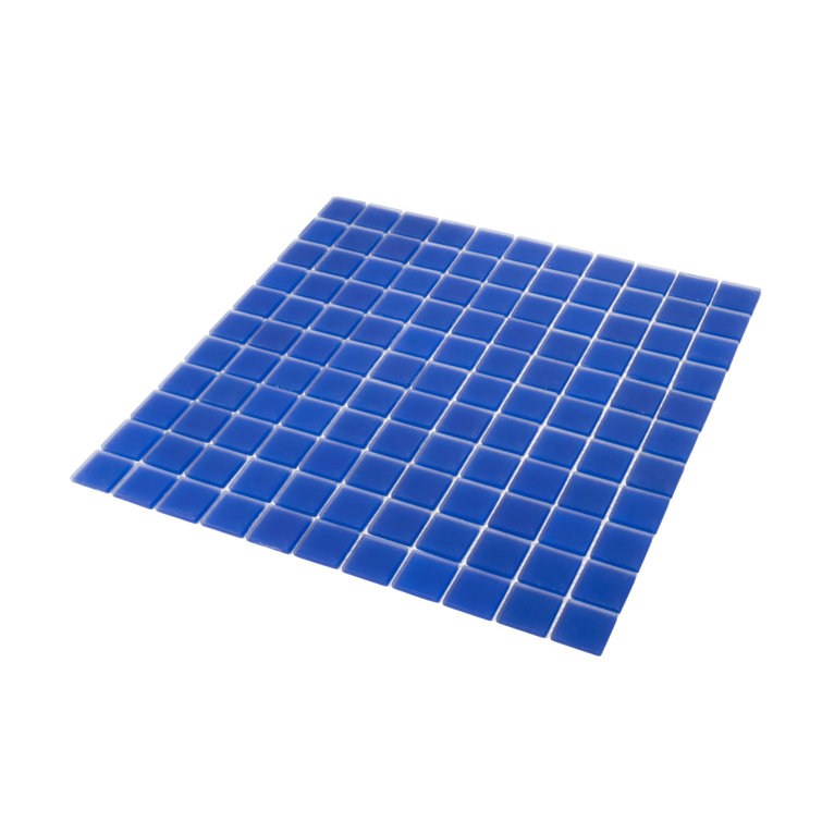 12" x 12" Matte Cobalt Blue Glass Mosaic Tile