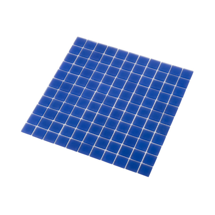 12" x 12" Matte Cobalt Blue Glass Mosaic Tile