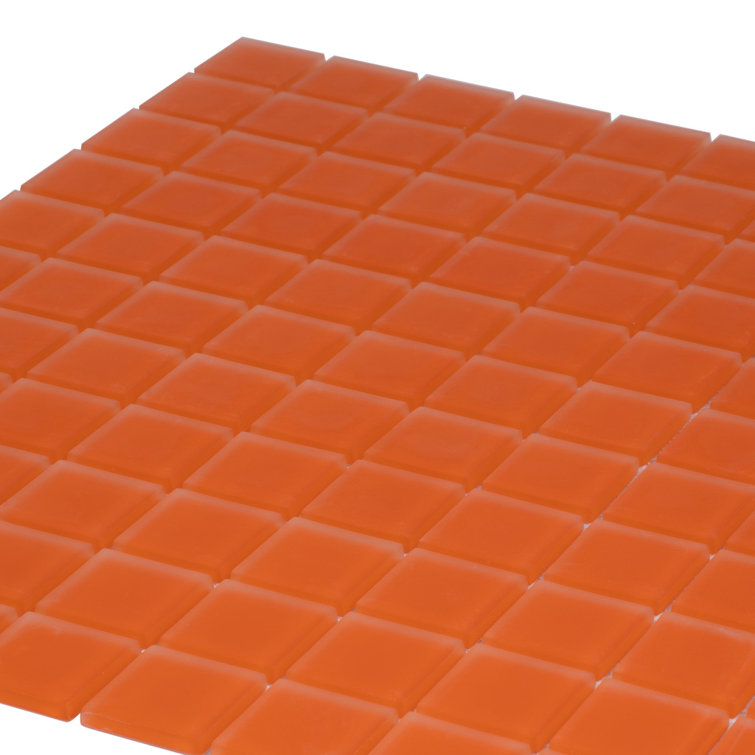4x4 Orange Matte Glass Mosaic Tile for Walls and Floors