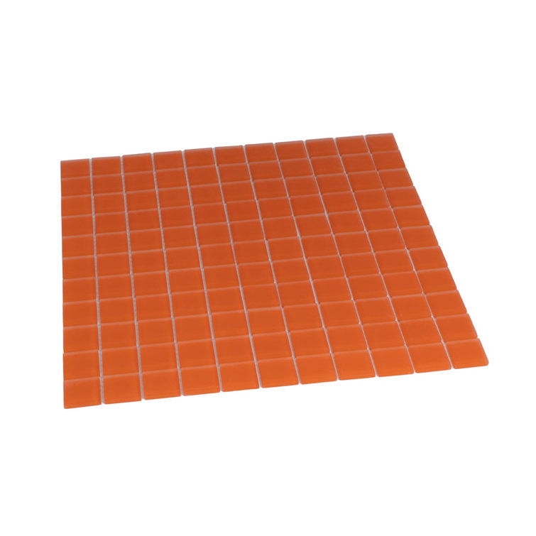 4x4 Orange Matte Glass Mosaic Tile for Walls and Floors