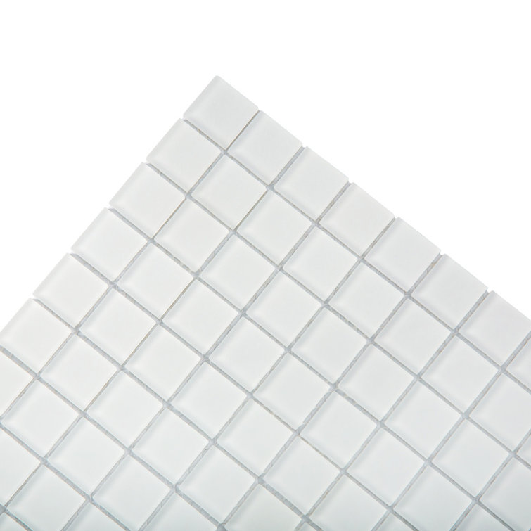 Ice White 1x1 Matte Glass Mosaic Tile Sheet