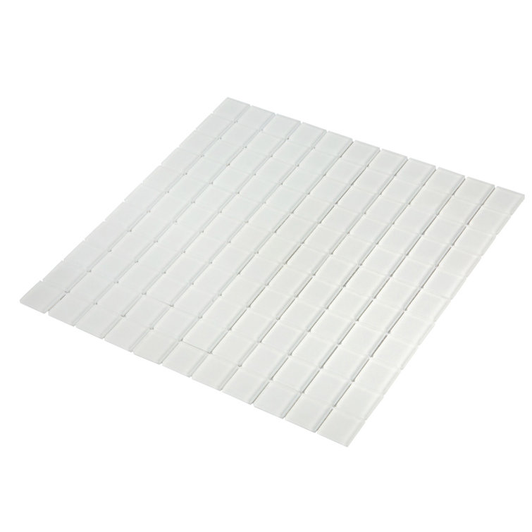 Ice White 1x1 Matte Glass Mosaic Tile Sheet