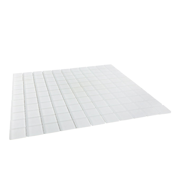 Ice White 1x1 Matte Glass Mosaic Tile Sheet