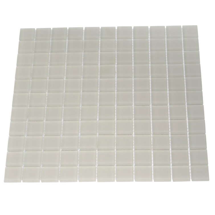 Light Gray 4x4 Matte Glass Mosaic Tile for Walls and Floors