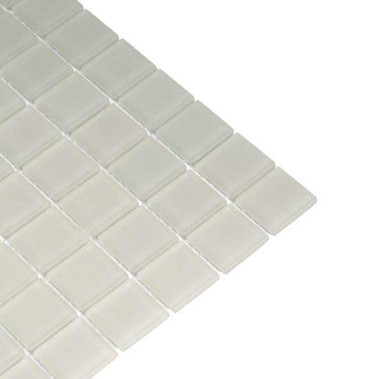 Light Gray 4x4 Matte Glass Mosaic Tile for Walls and Floors