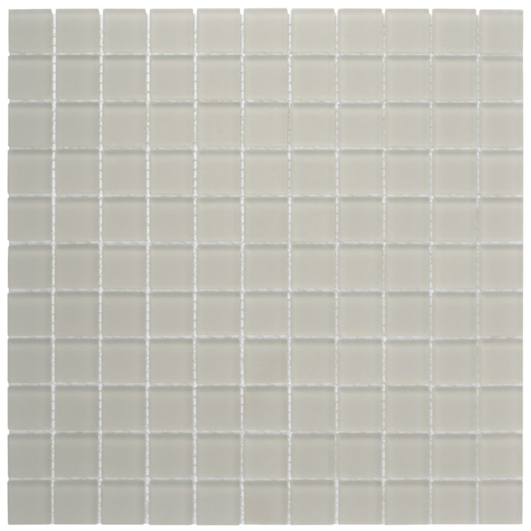 Light Gray 4x4 Matte Glass Mosaic Tile for Walls and Floors