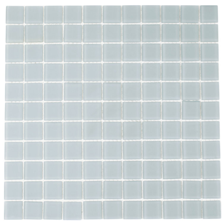 12" x 12" Gray Matte Glass Mosaic Tile