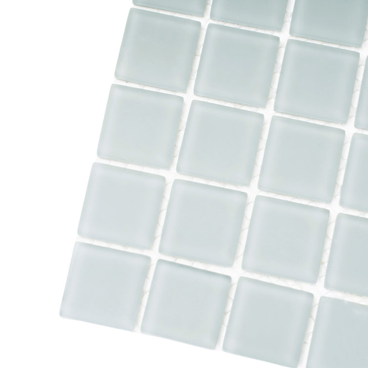 12" x 12" Gray Matte Glass Mosaic Tile