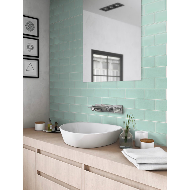 Beige 3" x 6" Matte Glass Subway Tile