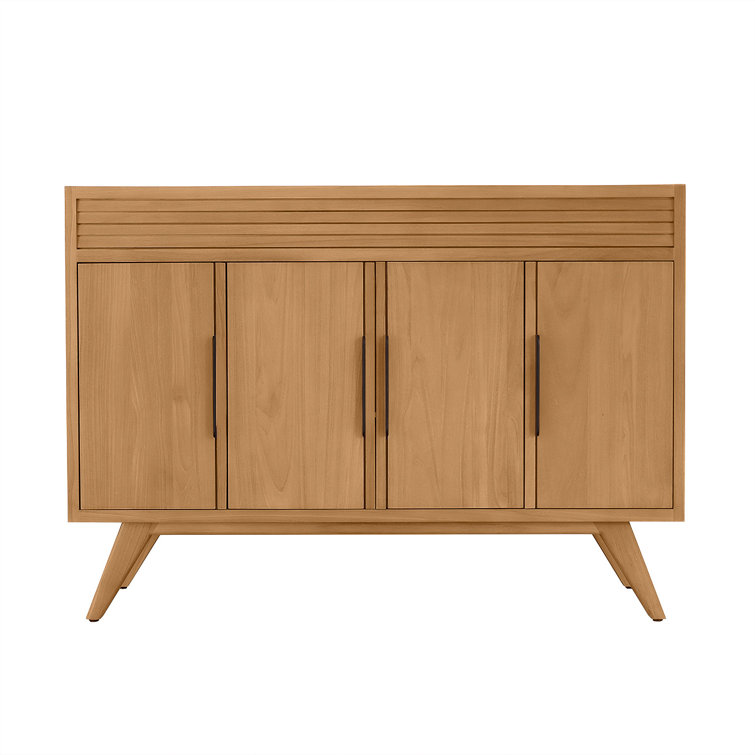 Taylor 49" Natural Teak Single Sink Vanity with White Stone Top