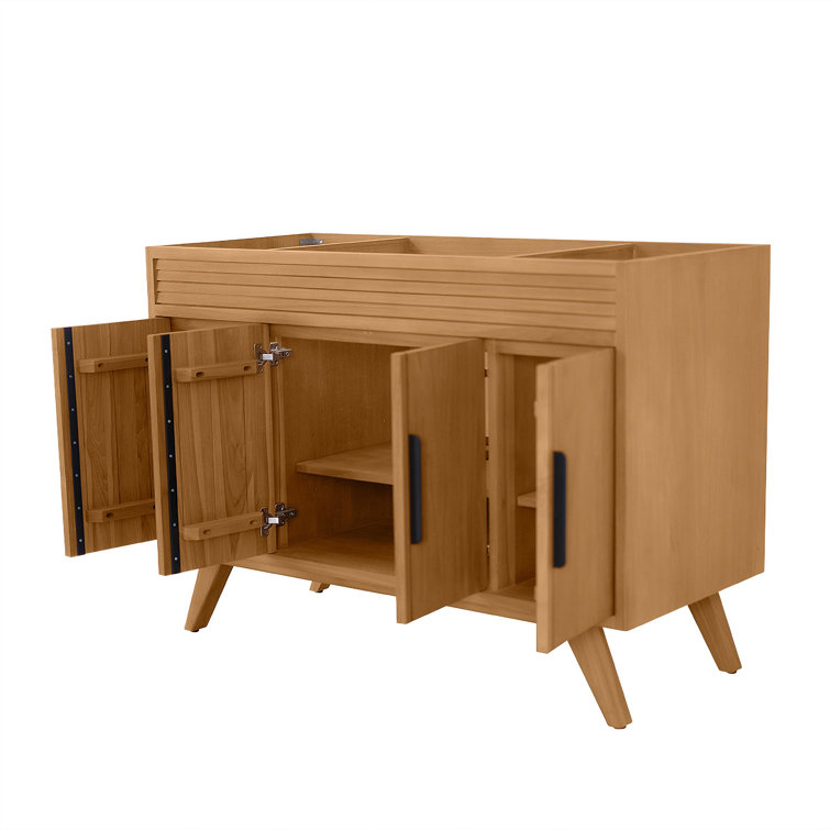 Taylor 49" Natural Teak Single Sink Vanity with White Stone Top