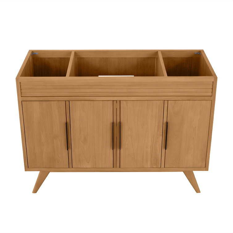 Taylor 49" Natural Teak Single Sink Vanity with White Stone Top