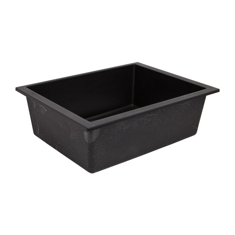 Midnight Black Stone Single Bowl Undermount Sink