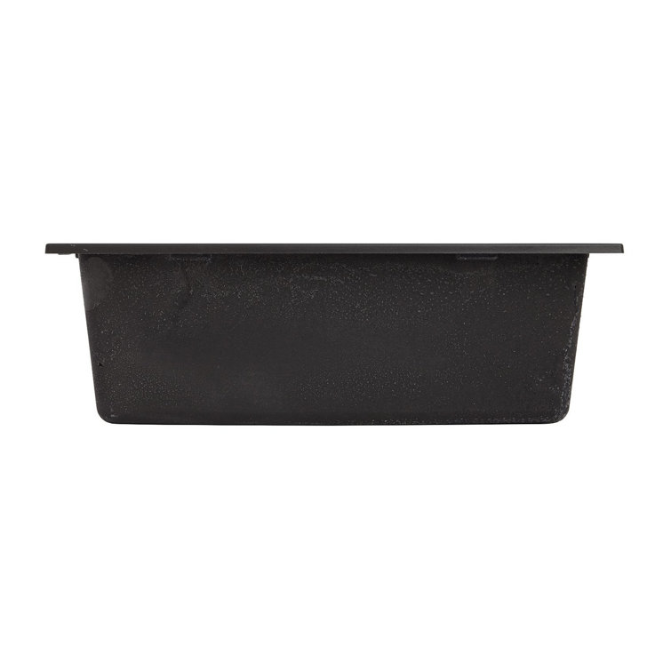 Midnight Black Stone Single Bowl Undermount Sink