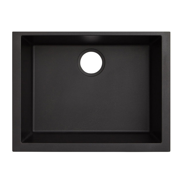 Midnight Black Stone Single Bowl Undermount Sink