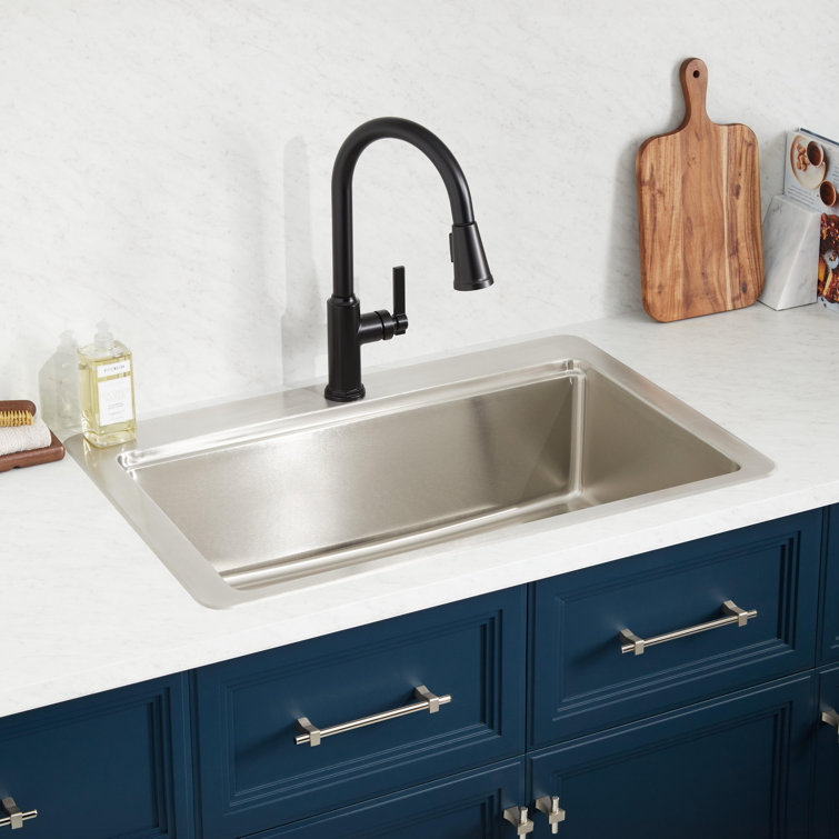 Melbrook 33" Stainless Steel Drop-In Workstation Sink