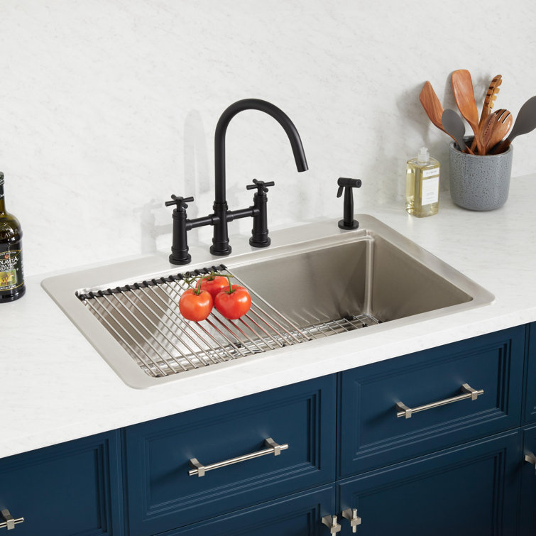 Melbrook 33" Stainless Steel Drop-In Workstation Kitchen Sink
