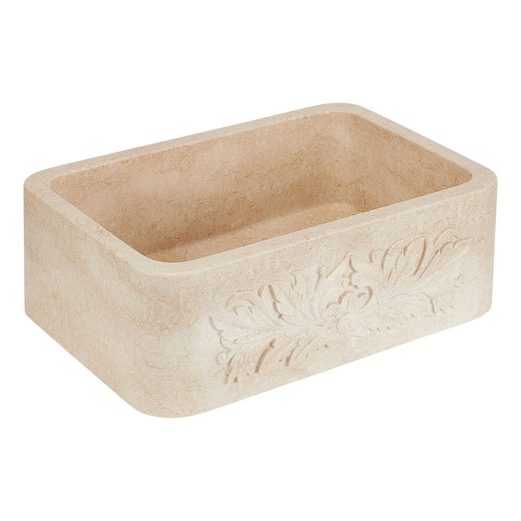 Silbury 33" Beige Marble Farmhouse Kitchen Sink