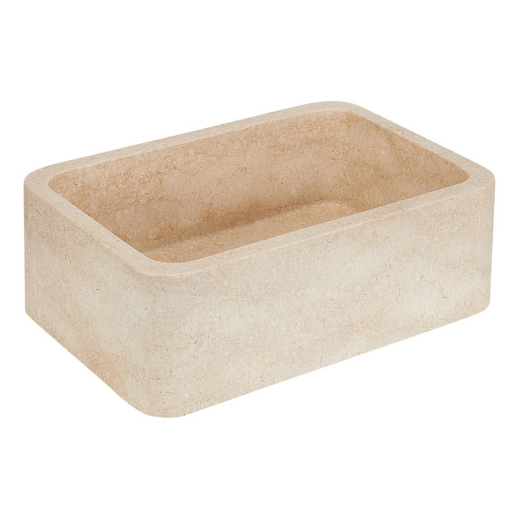 Silbury 33" Beige Marble Farmhouse Kitchen Sink