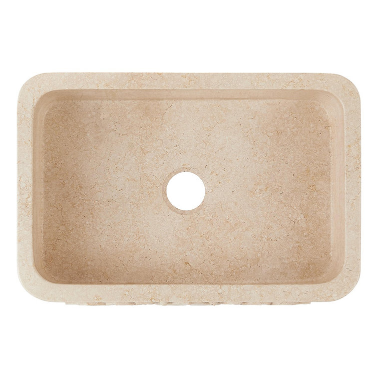 Silbury 33" Beige Marble Farmhouse Kitchen Sink