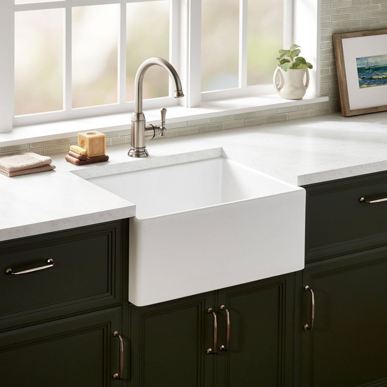 Rowena 20'' White Fireclay Farmhouse Kitchen Sink