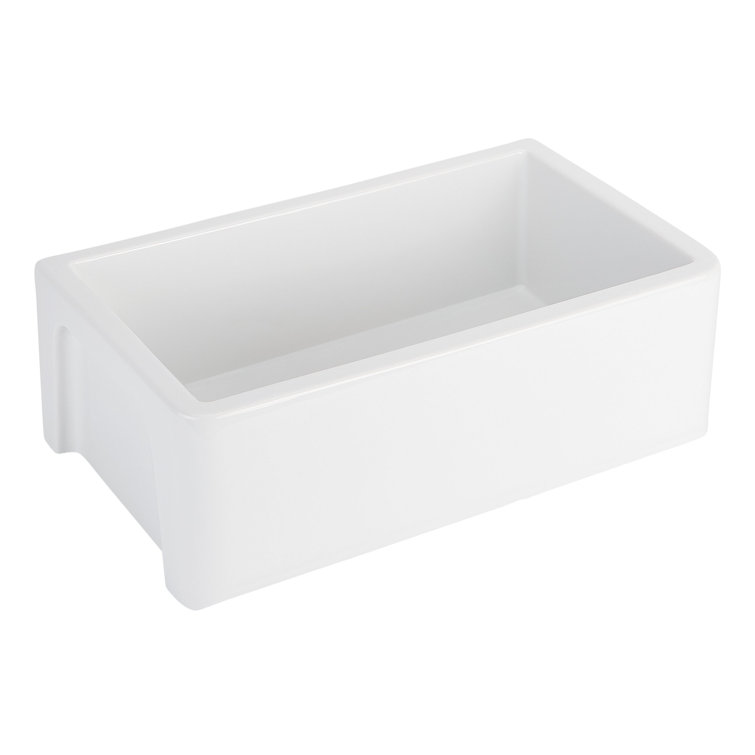 Grigham 30" White Fireclay Farmhouse Apron Sink