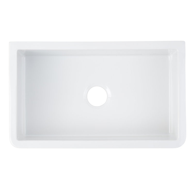 Grigham 30" White Fireclay Farmhouse Apron Sink