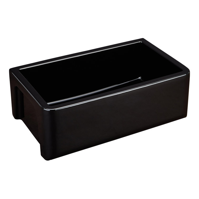 Gloss Black Fireclay Farmhouse Apron Kitchen Sink